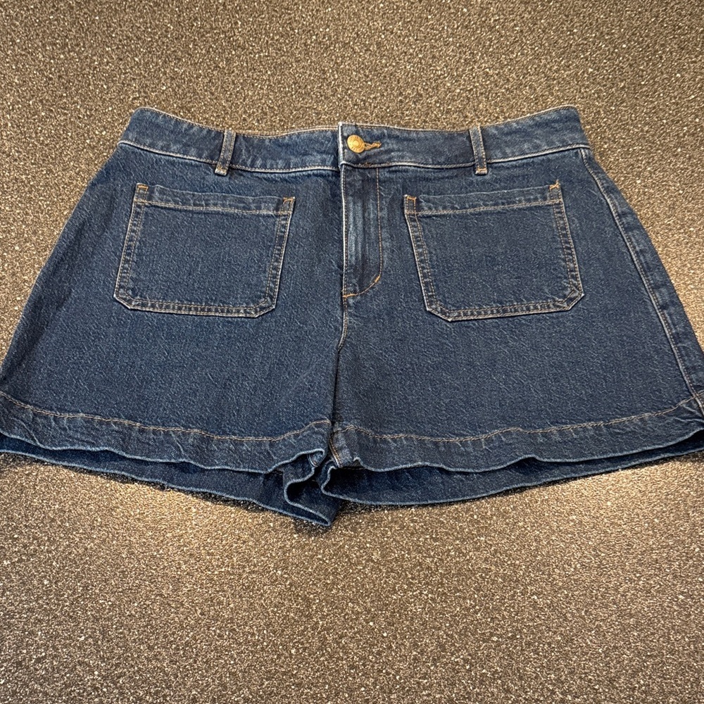 NWT Women’s LOFT High Rise Dark Blue Jean Shorts - size 8